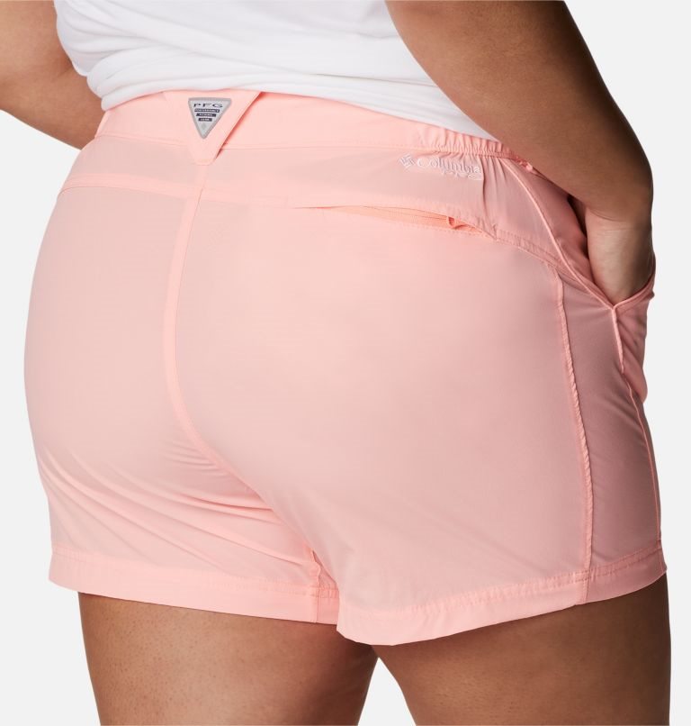 Women's Columbia PFG Coral Point III Shorts Pink | Plus Size CA-L1465